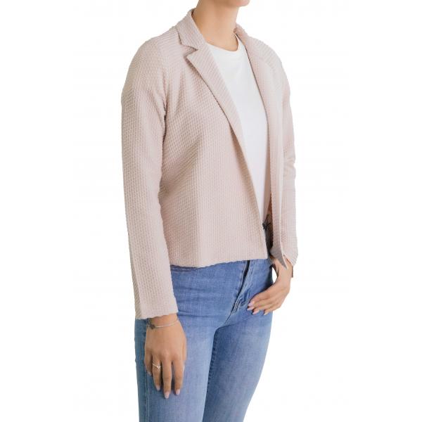 Giacca in piquet aperta tinta unita 